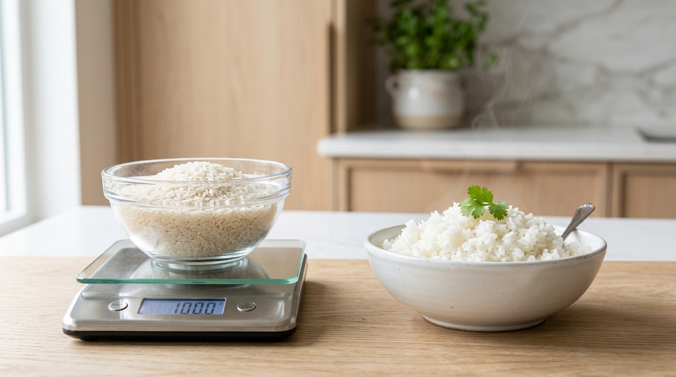 Raw vs Cooked Weight: Why 100g of Rice Completely Changes Calories